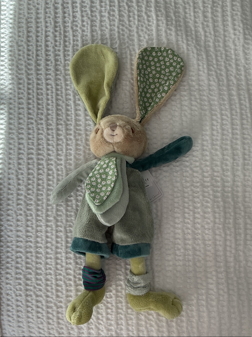 Bukowski Design "Nature Collection" Jellycat Bunny Lovey with Floral-Ear Accent